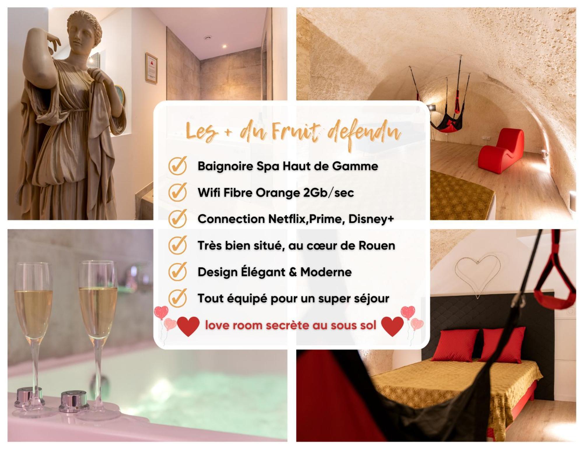 Le Fruit Defendu "Love Room" Jacuzzi Centre Ville Rouen Eksteriør bilde